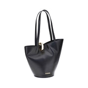 Jacquemus Black Calf Leather La Bambola Bucket Shoulder Bag