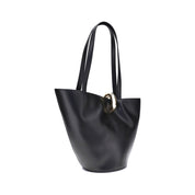 Jacquemus Black Calf Leather La Bambola Bucket Shoulder Bag
