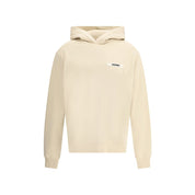 Jacquemus Beige Cotton Hooded Sweatshirt with Logo