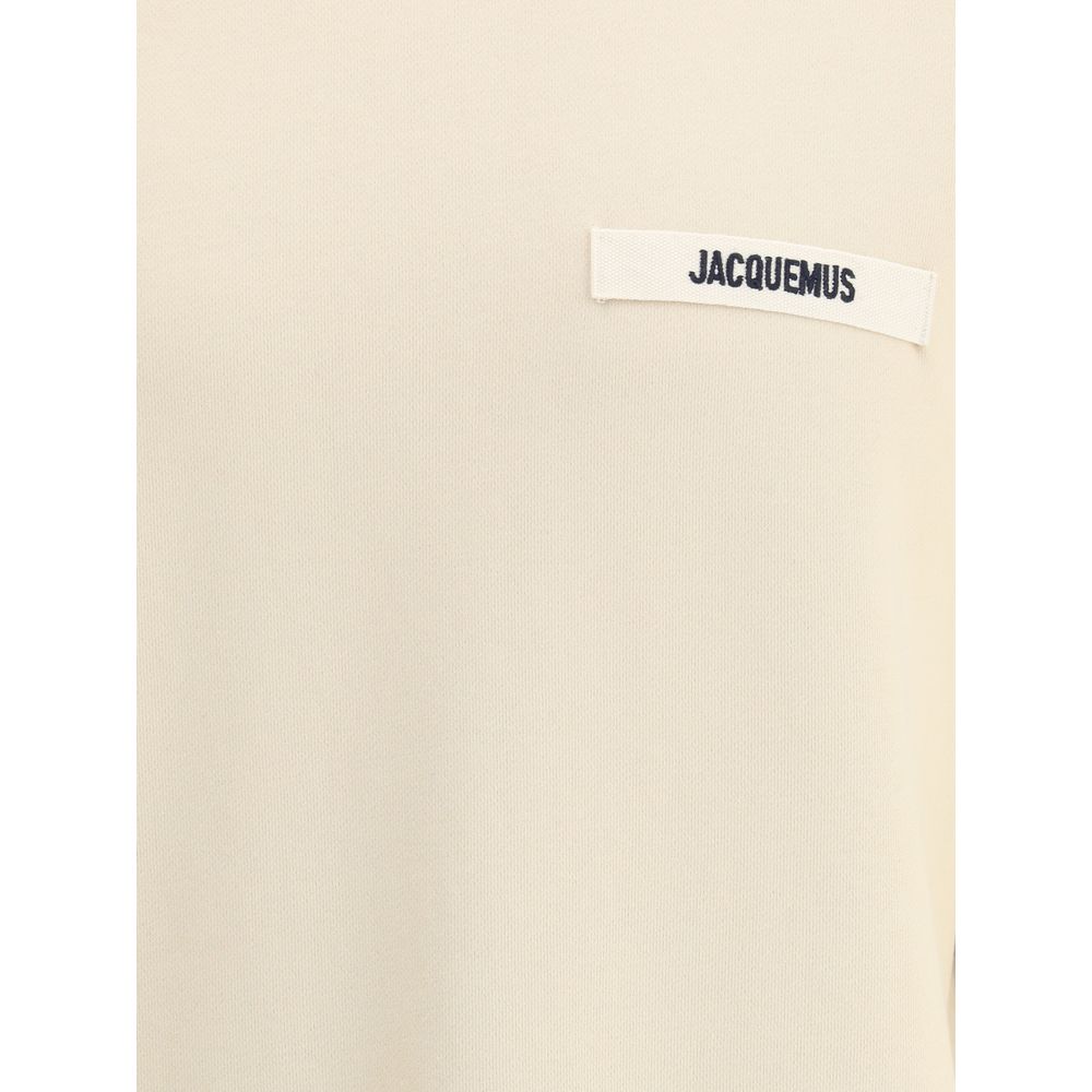 Jacquemus Beige Cotton Hooded Sweatshirt with Logo