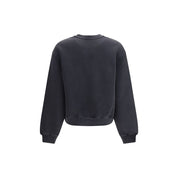 Alexander Wang Black Cotton Crystal Hotfix Logo Sweatshirt