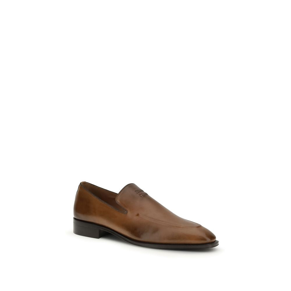 Miu Miu Brown Calf Leather Loafers