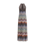 Missoni Multicolor Viscose Long Dress with Greek Zigzag