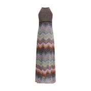 Missoni Multicolor Viscose Long Dress with Greek Zigzag