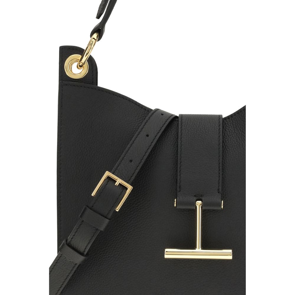 Tom Ford Black Calf Leather Tara Shoulder Bag