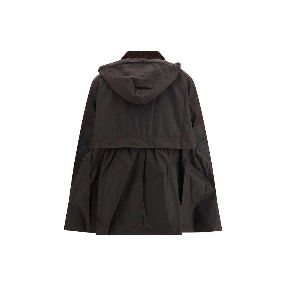 Barbour Brown Waxed Cotton Peplum Jacket