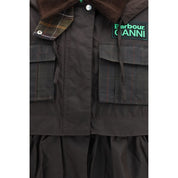 Barbour Brown Waxed Cotton Peplum Jacket