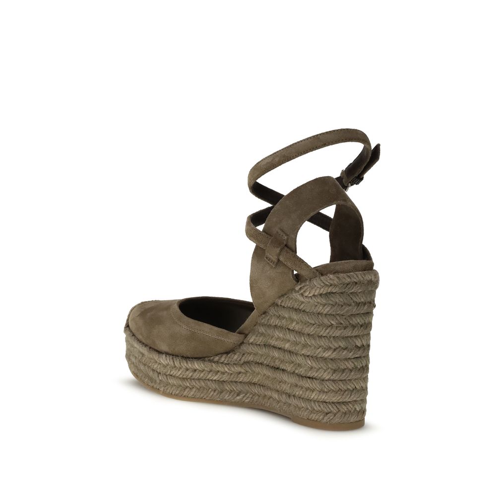 Brunello Cucinelli Beige Suede Espadrilles