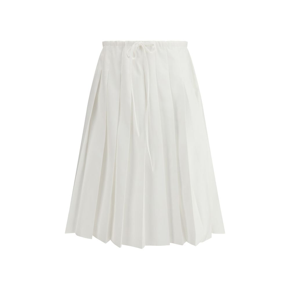 Prada White Cotton Jersey Long Skirt