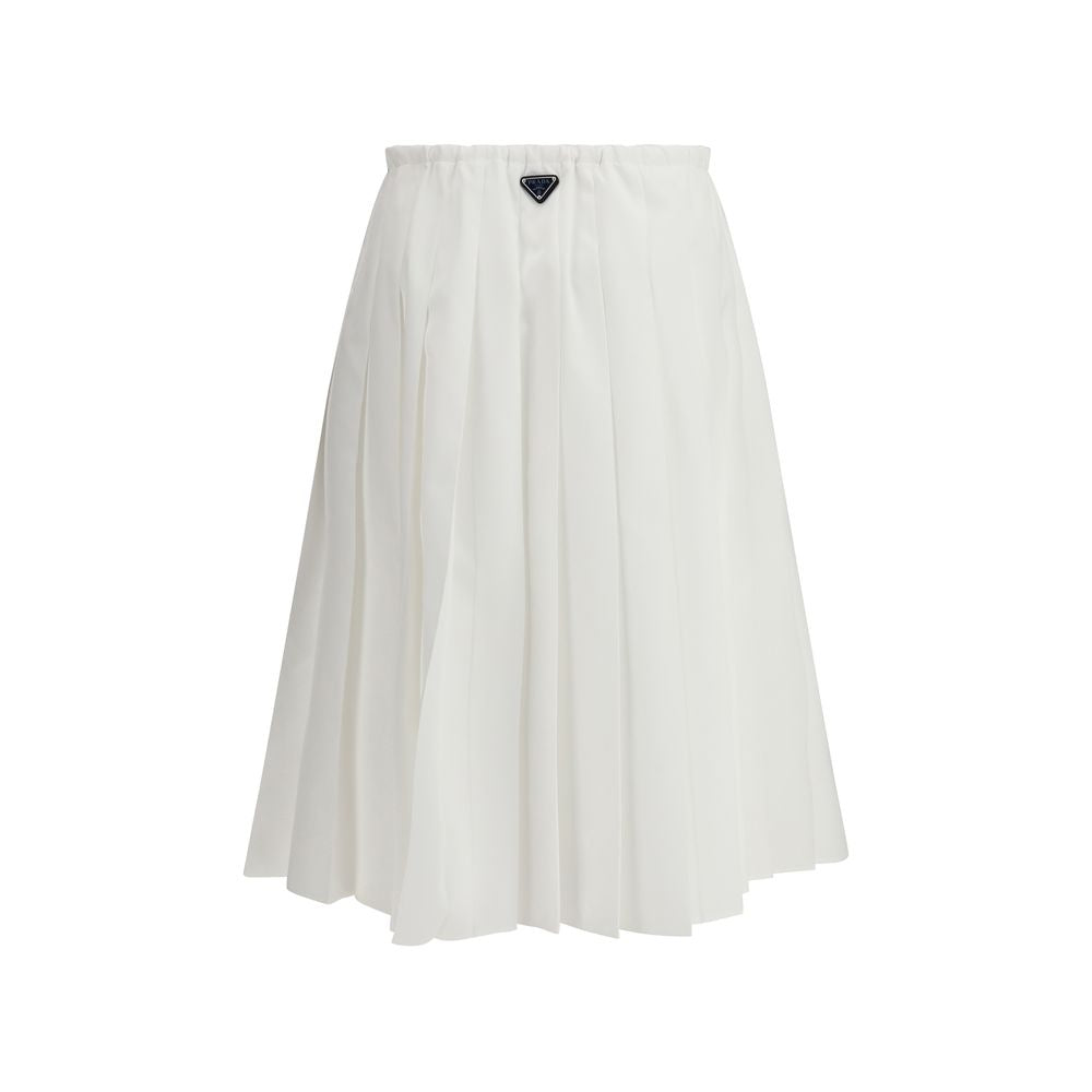 Prada White Cotton Jersey Long Skirt