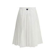 Prada White Cotton Jersey Long Skirt