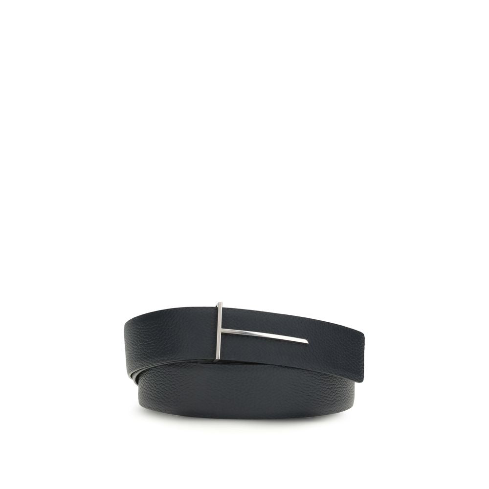 Tom Ford Blue Calf Leather Reversible Belt