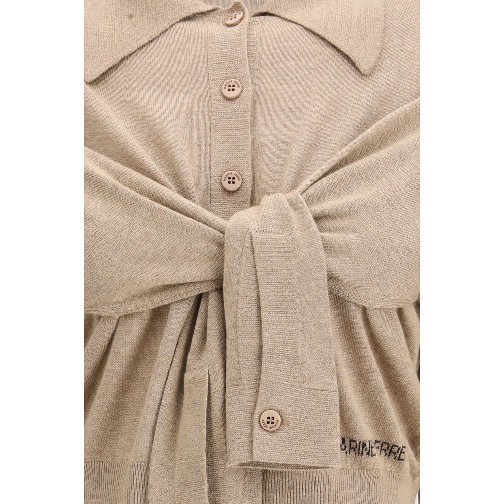 Marine Serre Beige Knit Wrapped Cardigan