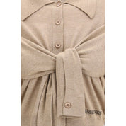 Marine Serre Beige Knit Wrapped Cardigan