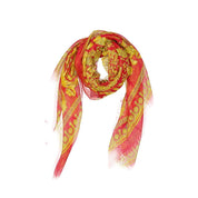 Versace Multicolor Modal Silk Scarf with Fringes