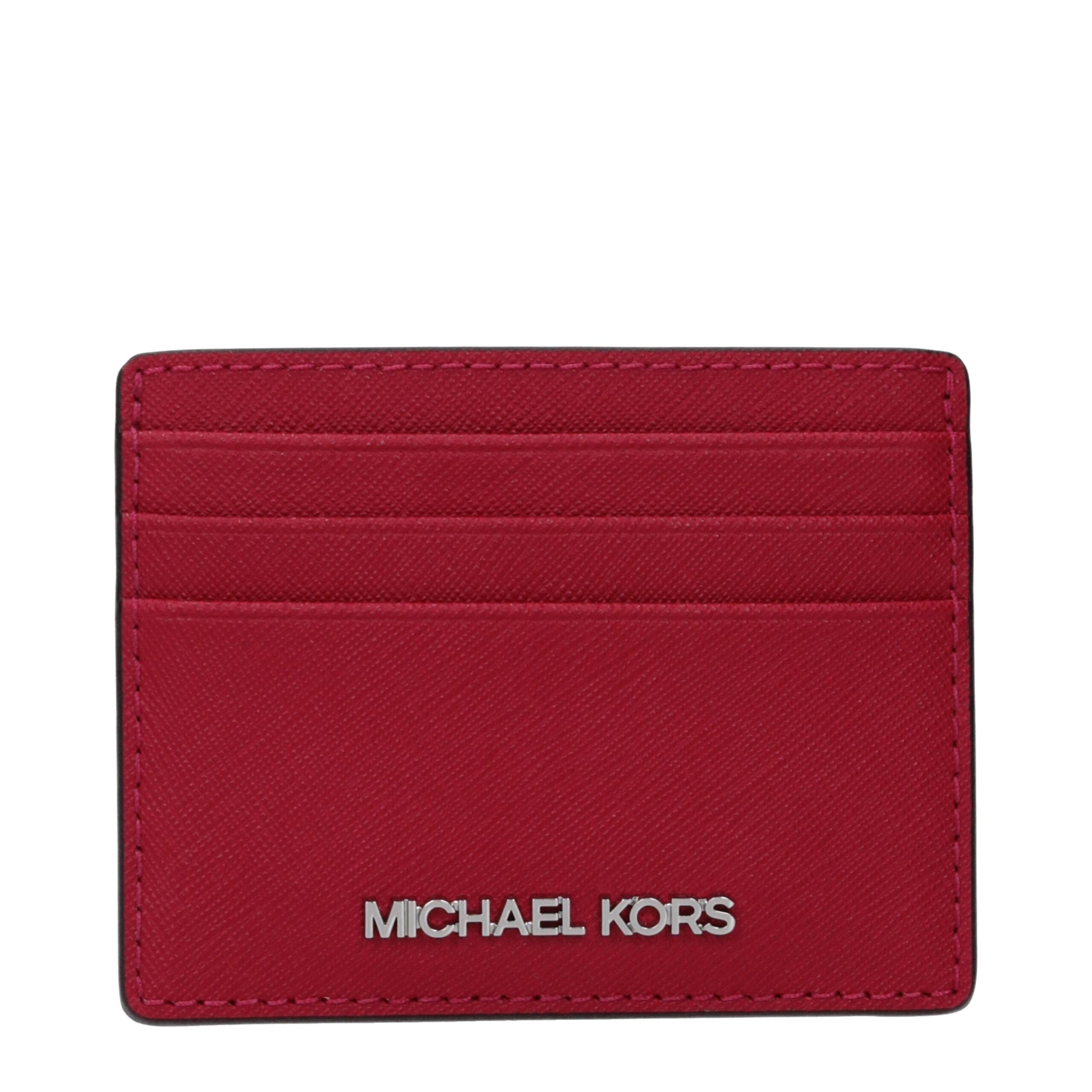 Michael Kors Red Leather Cardholder with Logo
