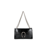 Gucci Black Calfskin Crossbody Bag with Patent Effect