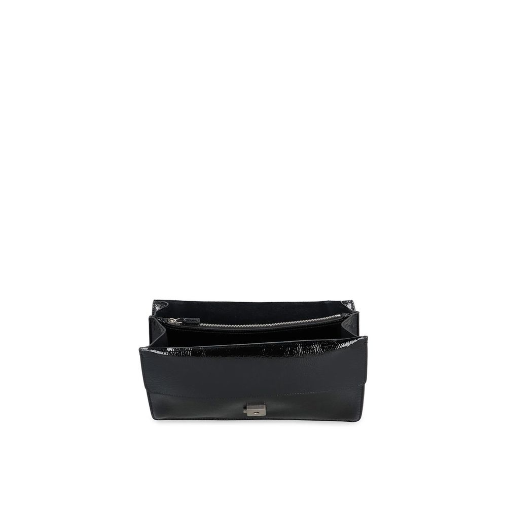 Gucci Black Calfskin Crossbody Bag with Patent Effect