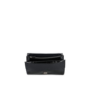 Gucci Black Calfskin Crossbody Bag with Patent Effect