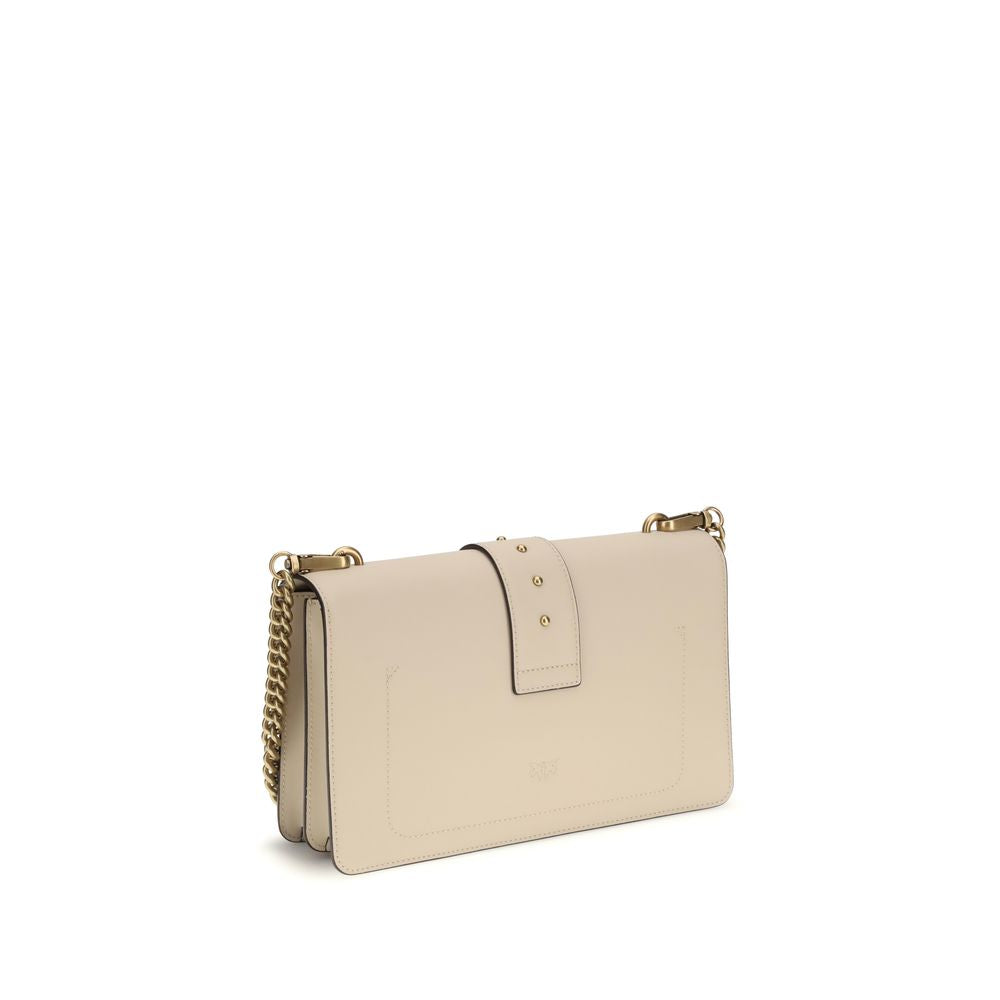 PINKO Beige Kalvskinnsväska Simply Love Axelremsväska