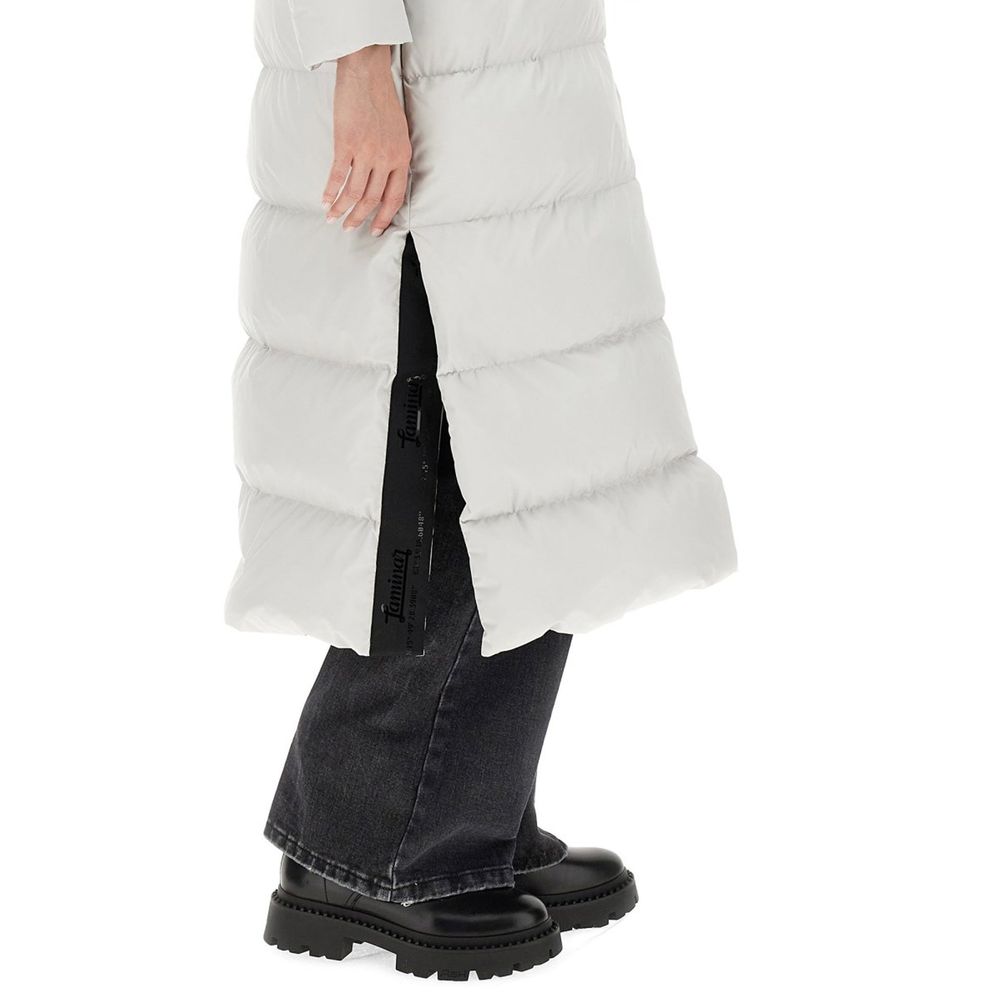 Herno grå polyesterkappa med dunstoppning