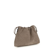 Brunello Cucinelli Beige Calf Leather Shoulder Bag