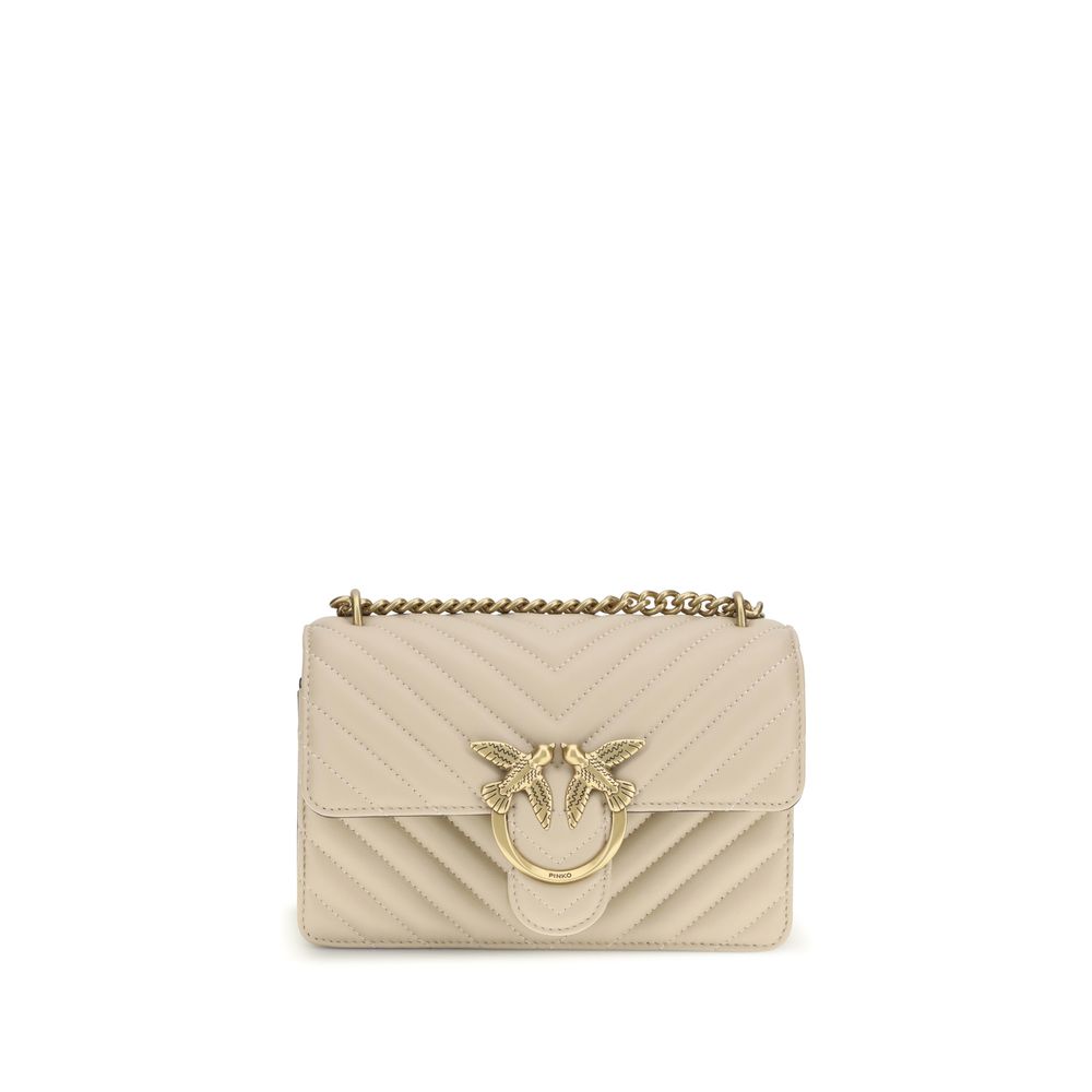 PINKO Beige Calf Leather Shoulder Bag