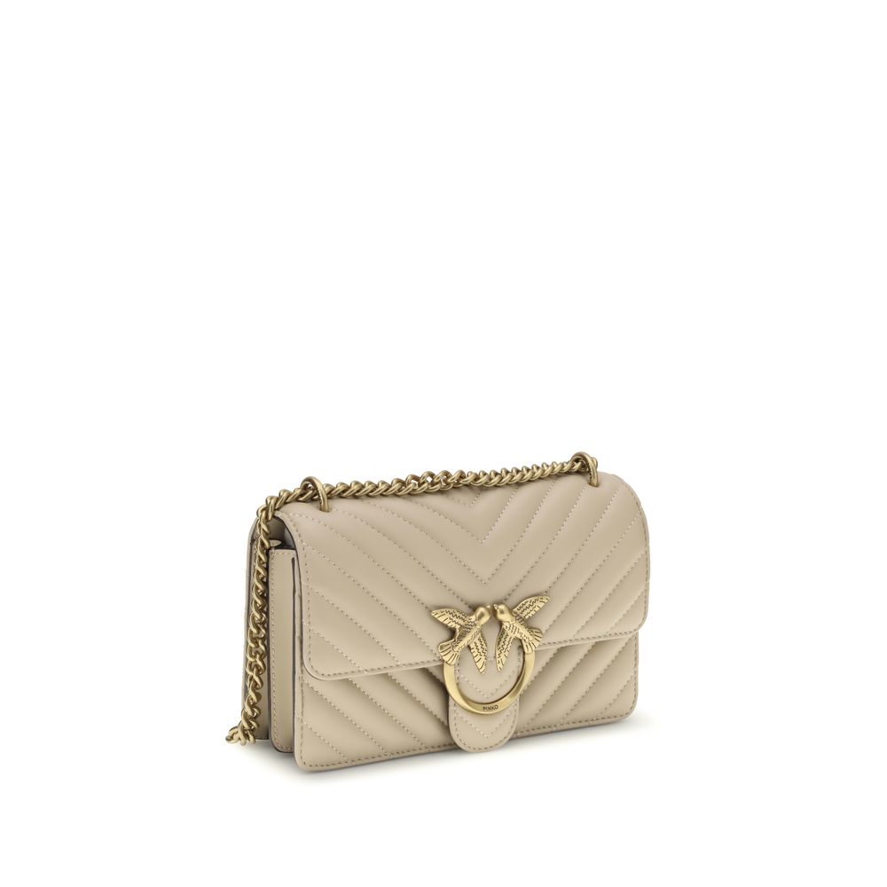 PINKO Beige Calf Leather Shoulder Bag
