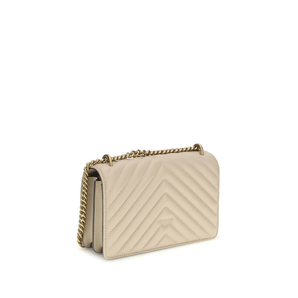 PINKO Beige Calf Leather Shoulder Bag