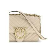 PINKO Beige Calf Leather Shoulder Bag