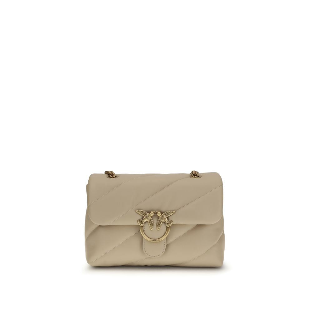 PINKO Beige Calf Leather Shoulder Bag