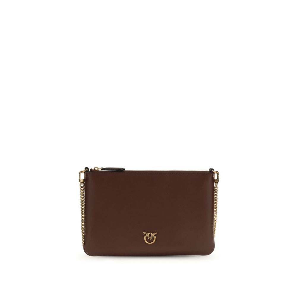 PINKO Bordeaux Calf Leather Shoulder Bag