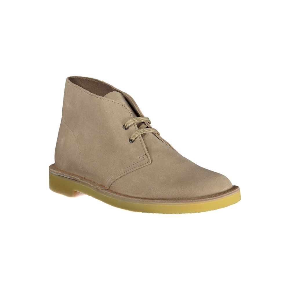 Clarks Beige Leather Lace-up Boot