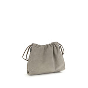 Brunello Cucinelli Gray Suede Clutch Bag