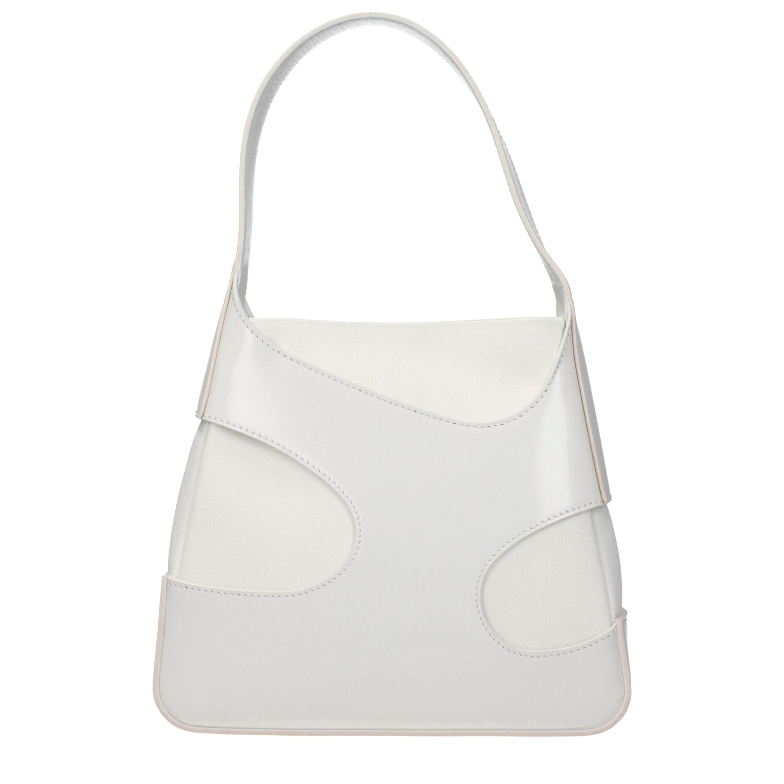 Salvatore Ferragamo White Fabric Handbag with Logo