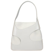 Salvatore Ferragamo White Fabric Handbag with Logo