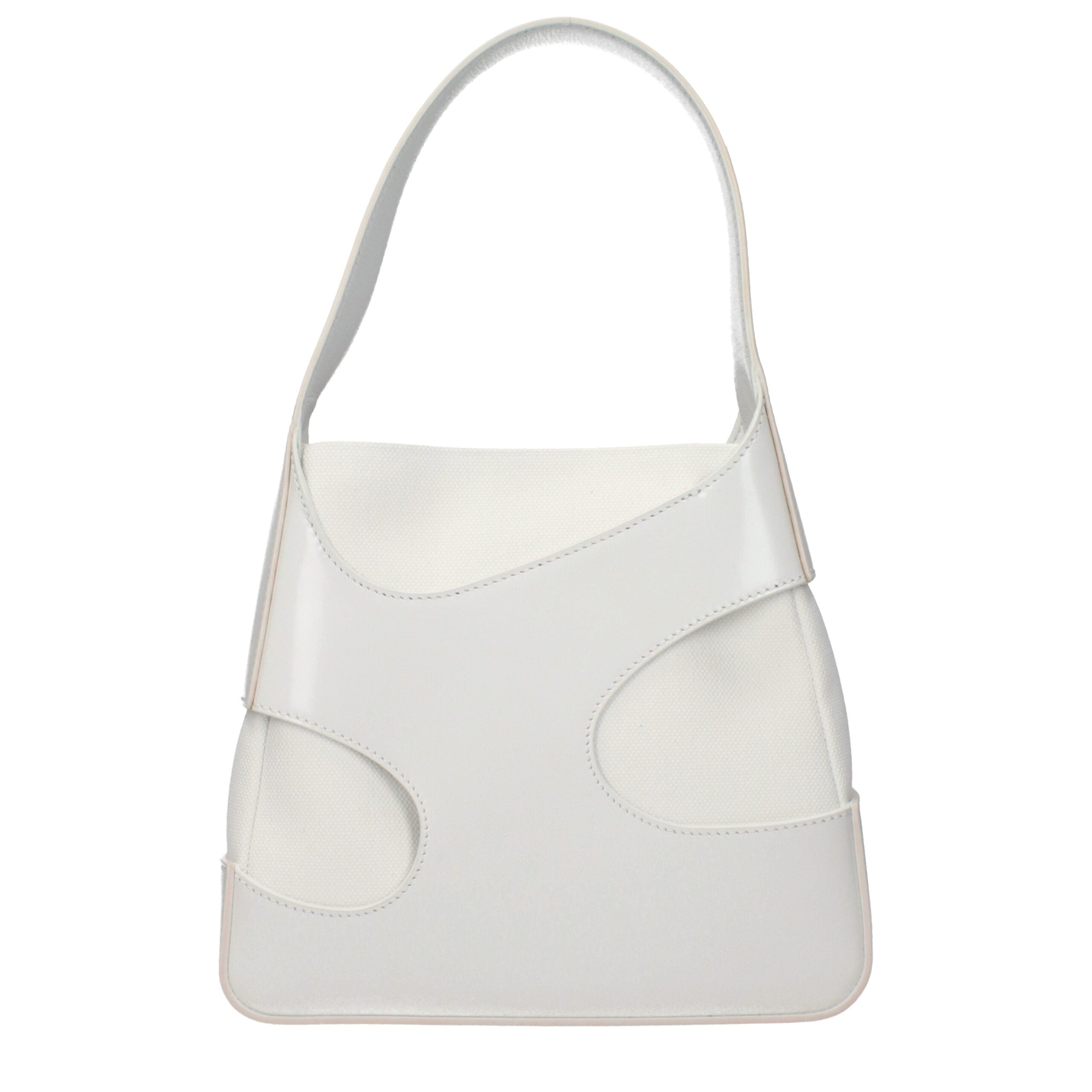 Salvatore Ferragamo White Fabric Handbag with Logo