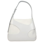 Salvatore Ferragamo White Leather Shoulder Bag with Logo