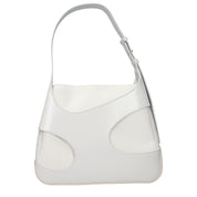 Salvatore Ferragamo White Leather Shoulder Bag with Logo