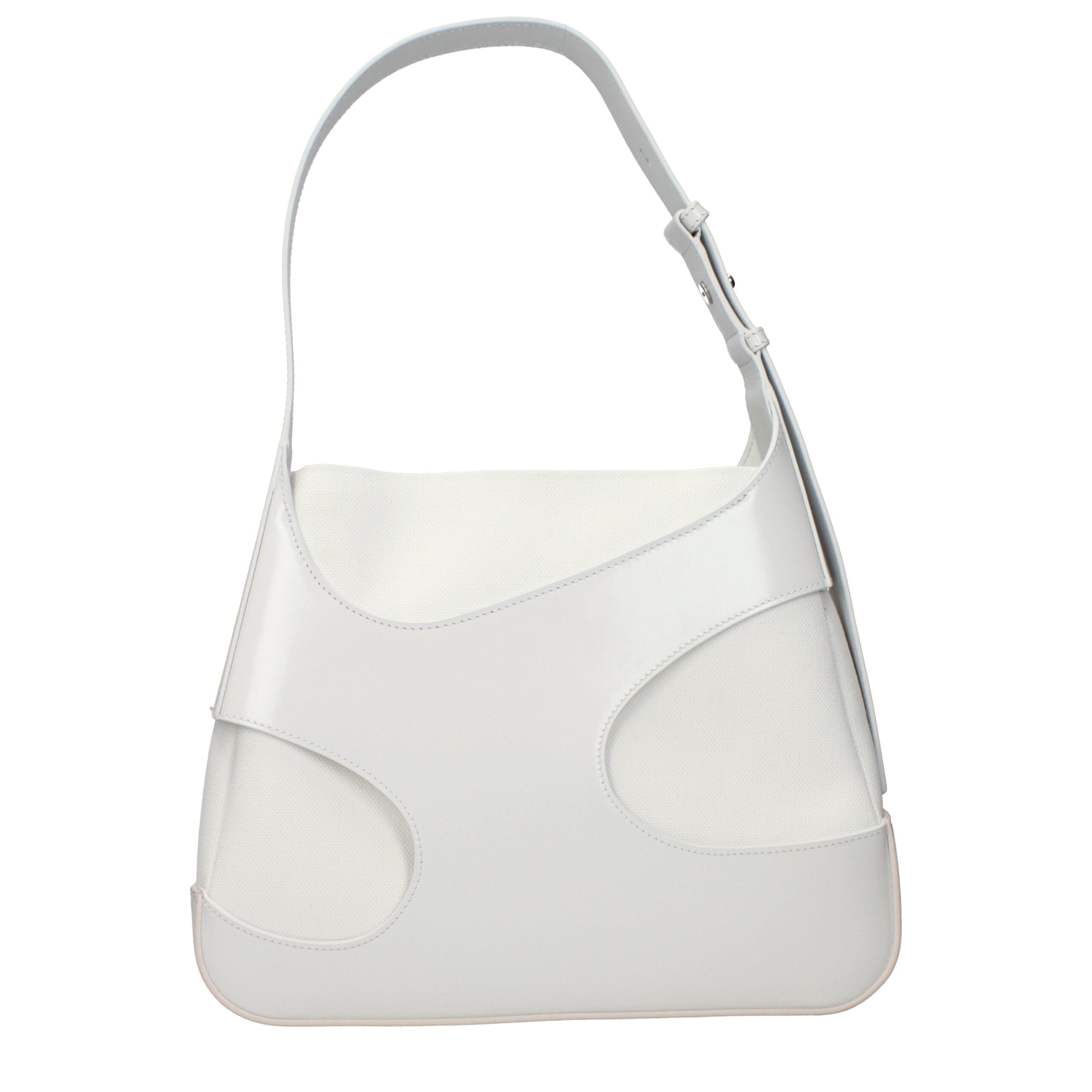 Salvatore Ferragamo White Leather Shoulder Bag with Logo