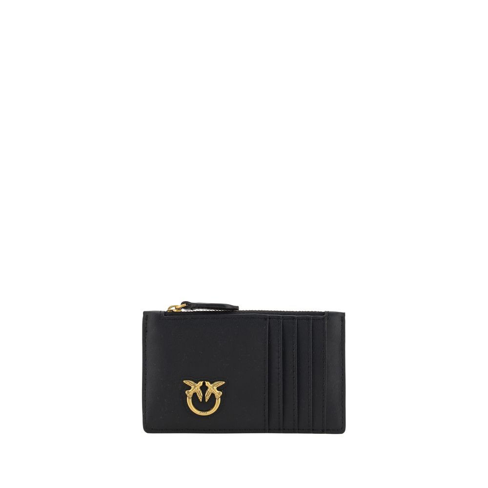 PINKO Black Calf Leather Card Holder