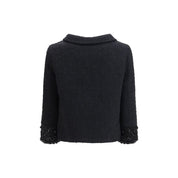 Valentino Black Fleece Wool Tweed Jacket