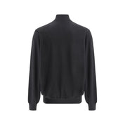 Brunello Cucinelli Black Fleece Wool Cardigan