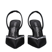 Black Satin Stiletto Heel Sandals - Stuart Weitzman