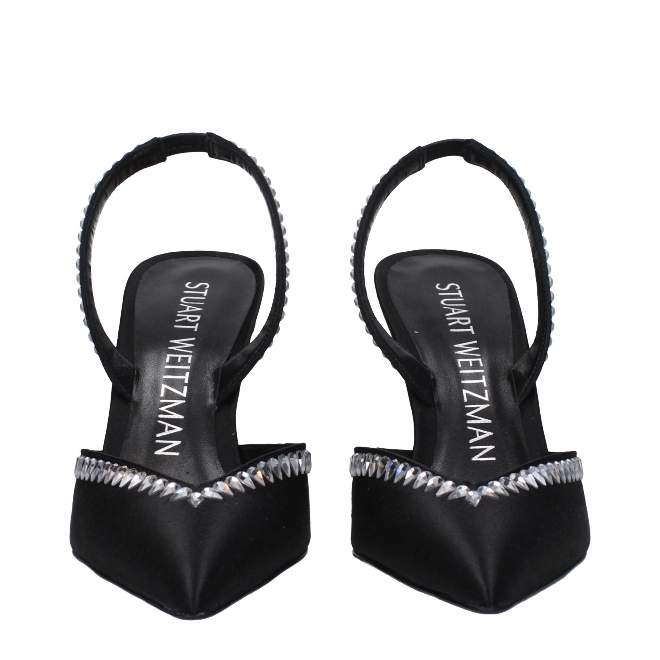 Black Satin Stiletto Heel Sandals - Stuart Weitzman
