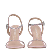 Stuart Weitzman Pink Suede Stiletto Heel Sandals
