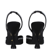 Black Satin Stiletto Heel Sandals - Stuart Weitzman