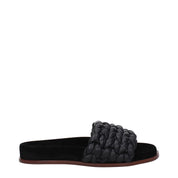 Chloé Black Leather Open-Toe Slippers