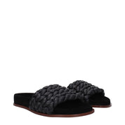 Chloé Black Leather Open-Toe Slippers