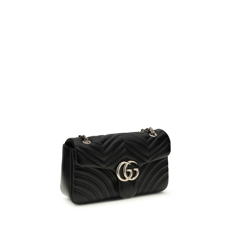 Gucci Black Matelassé Calf Leather Shoulder Bag